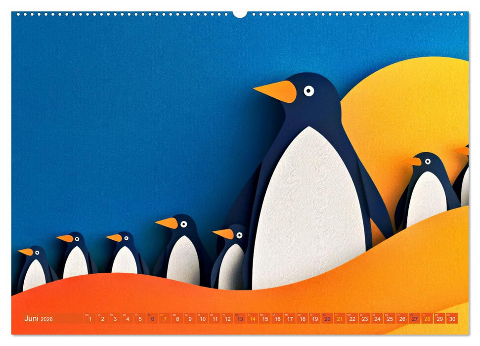 PINGUINE - modern Art (CALVENDO Premium Wandkalender 2026)