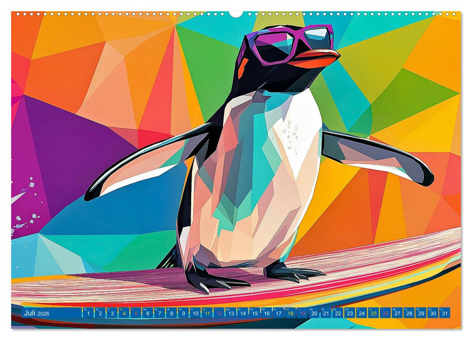 PINGUINE - modern Art (CALVENDO Premium Wandkalender 2026)