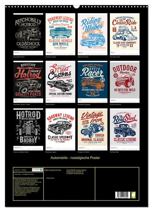 Automobile - nostalgische Poster (CALVENDO Wandkalender 2026)