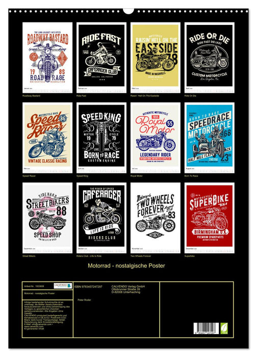 Motorrad - nostalgische Poster (CALVENDO Wandkalender 2026)