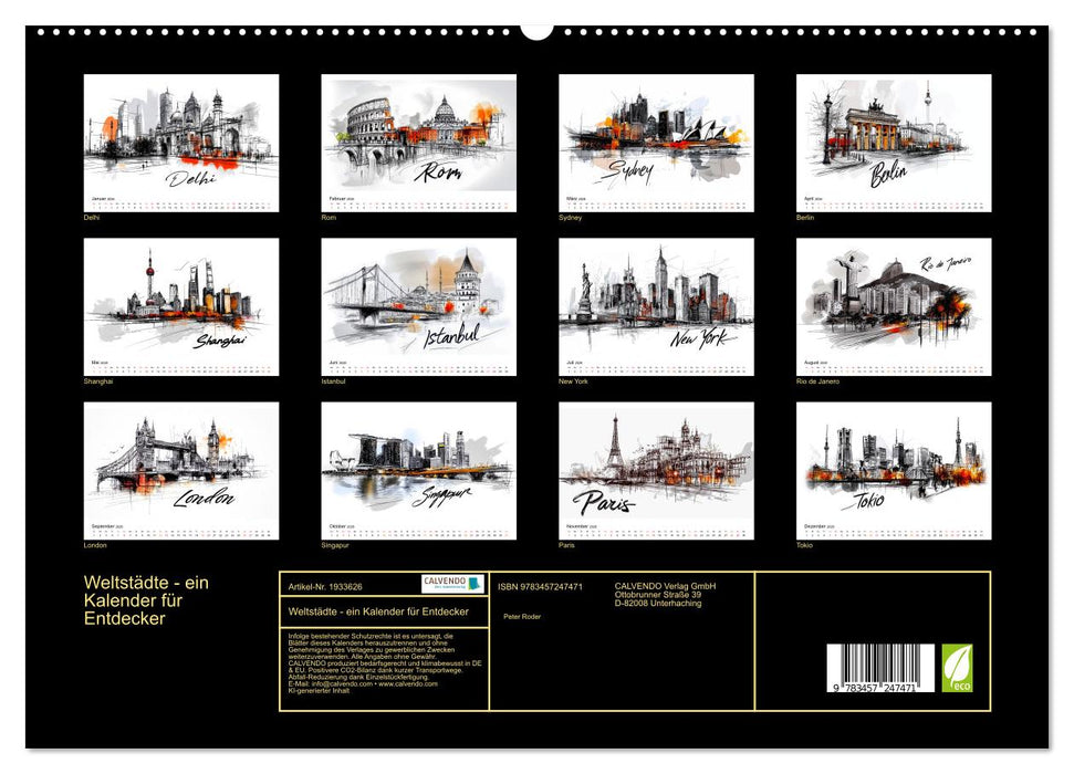 Weltstädte - ein Kalender für Entdecker (CALVENDO Premium Wandkalender 2026)