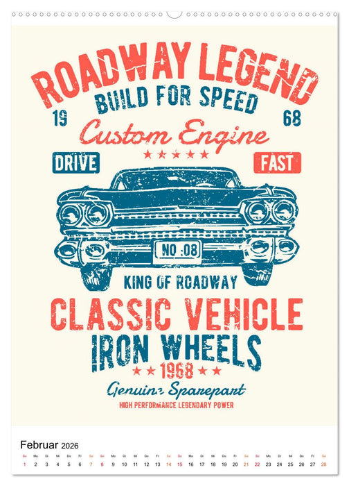 Automobile - nostalgische Poster (CALVENDO Premium Wandkalender 2026)
