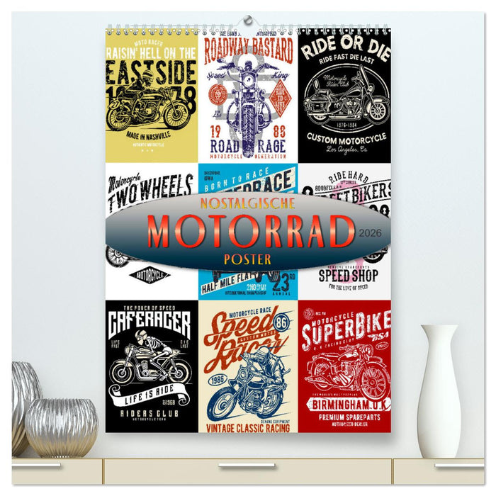 Motorrad - nostalgische Poster (CALVENDO Premium Wandkalender 2026)