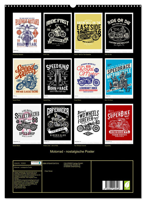 Motorrad - nostalgische Poster (CALVENDO Premium Wandkalender 2026)