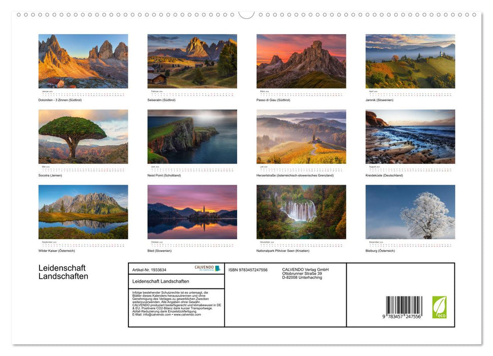 Leidenschaft Landschaften (CALVENDO Premium Wandkalender 2026)