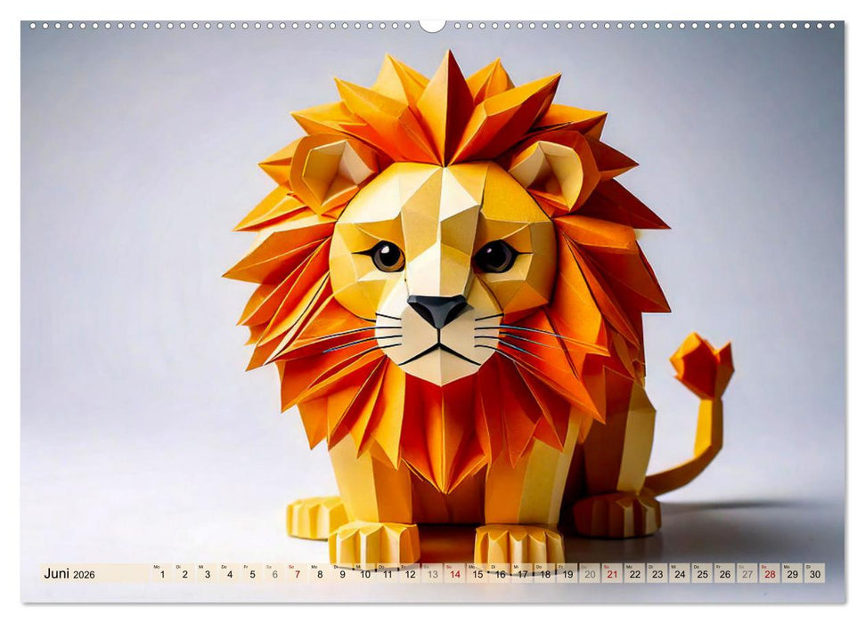 Wilde Origami Tiere (CALVENDO Wandkalender 2026)