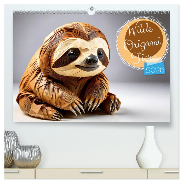 Wilde Origami Tiere (CALVENDO Premium Wandkalender 2026)