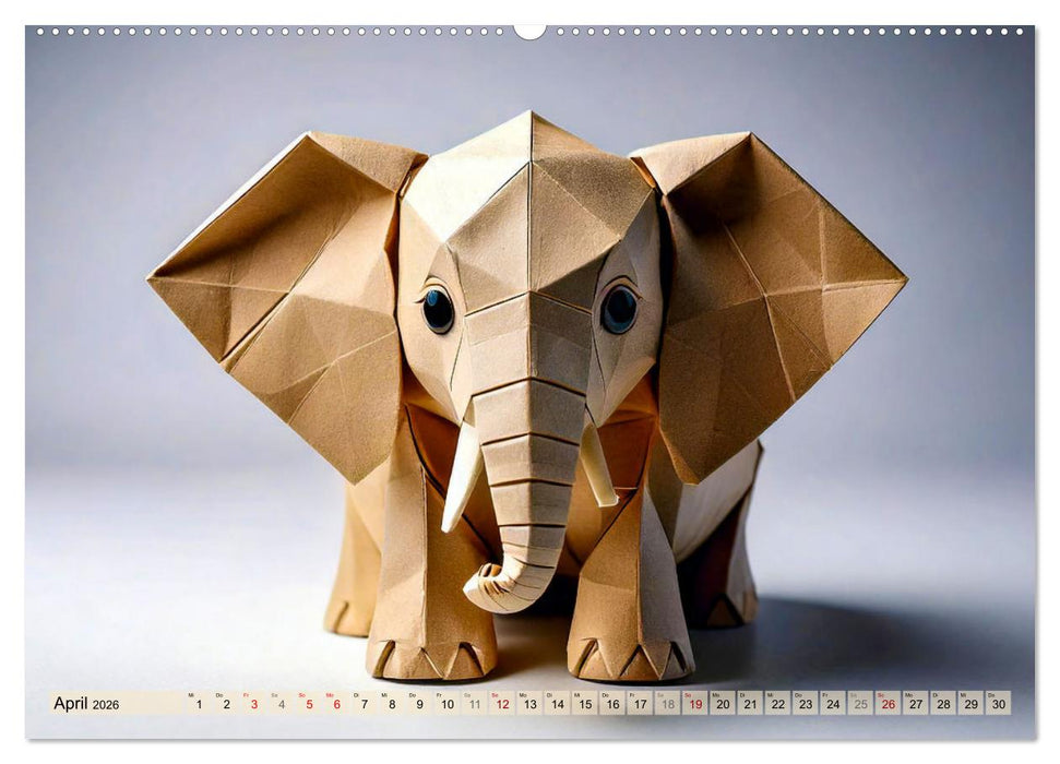 Wilde Origami Tiere (CALVENDO Premium Wandkalender 2026)