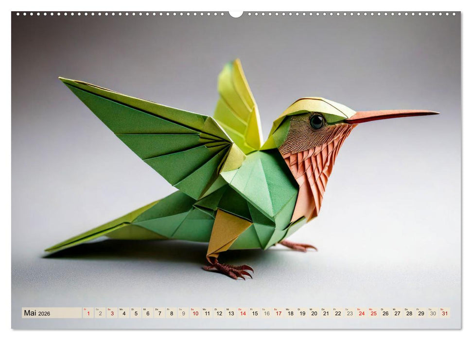 Wilde Origami Tiere (CALVENDO Premium Wandkalender 2026)