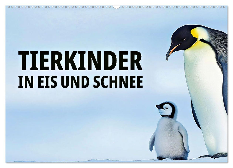 Tierkinder in Eis und Schnee (CALVENDO Wandkalender 2026)