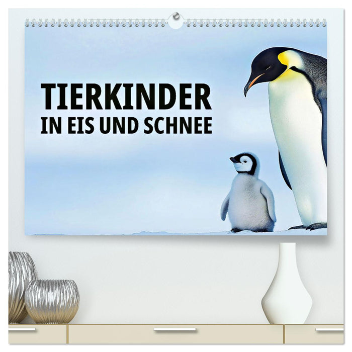 Tierkinder in Eis und Schnee (CALVENDO Premium Wandkalender 2026)