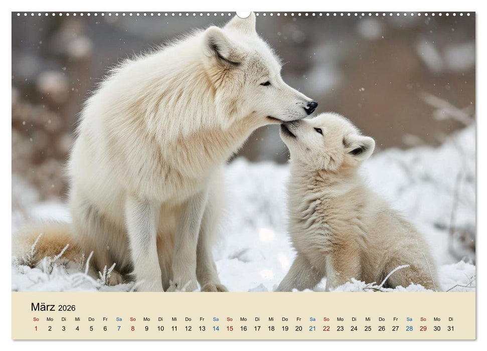Tierkinder in Eis und Schnee (CALVENDO Premium Wandkalender 2026)