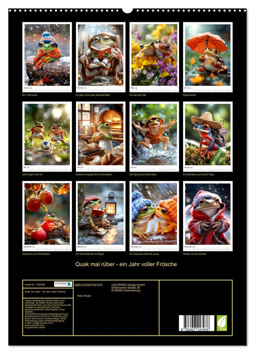 Quak mal rüber - ein Jahr voller Frösche (CALVENDO Premium Wandkalender 2026)