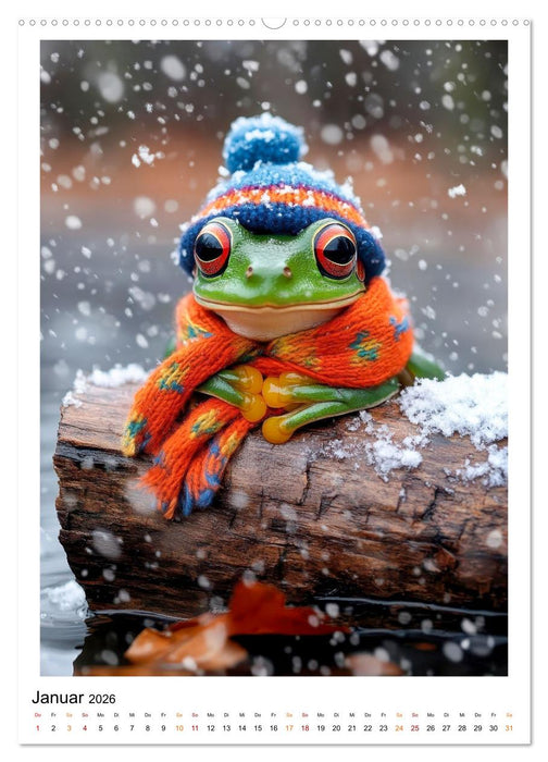 Quak mal rüber - ein Jahr voller Frösche (CALVENDO Premium Wandkalender 2026)