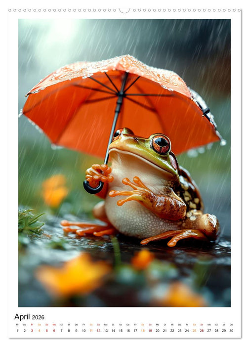 Quak mal rüber - ein Jahr voller Frösche (CALVENDO Premium Wandkalender 2026)