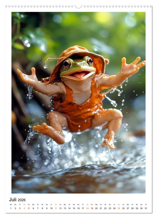 Quak mal rüber - ein Jahr voller Frösche (CALVENDO Premium Wandkalender 2026)