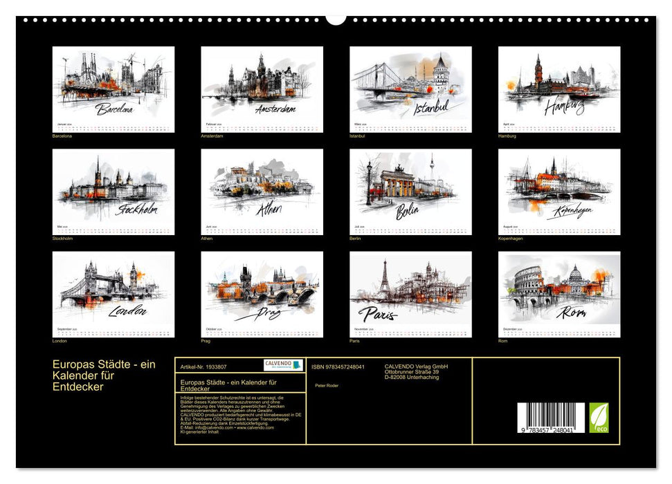 Europas Städte - ein Kalender für Entdecker (CALVENDO Premium Wandkalender 2026)