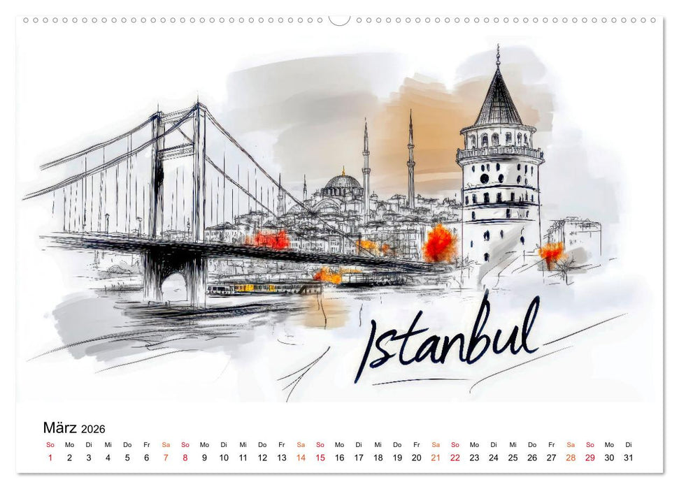 Europas Städte - ein Kalender für Entdecker (CALVENDO Premium Wandkalender 2026)