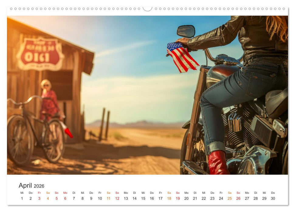 Frauen Power Motorrad (CALVENDO Premium Wandkalender 2026)
