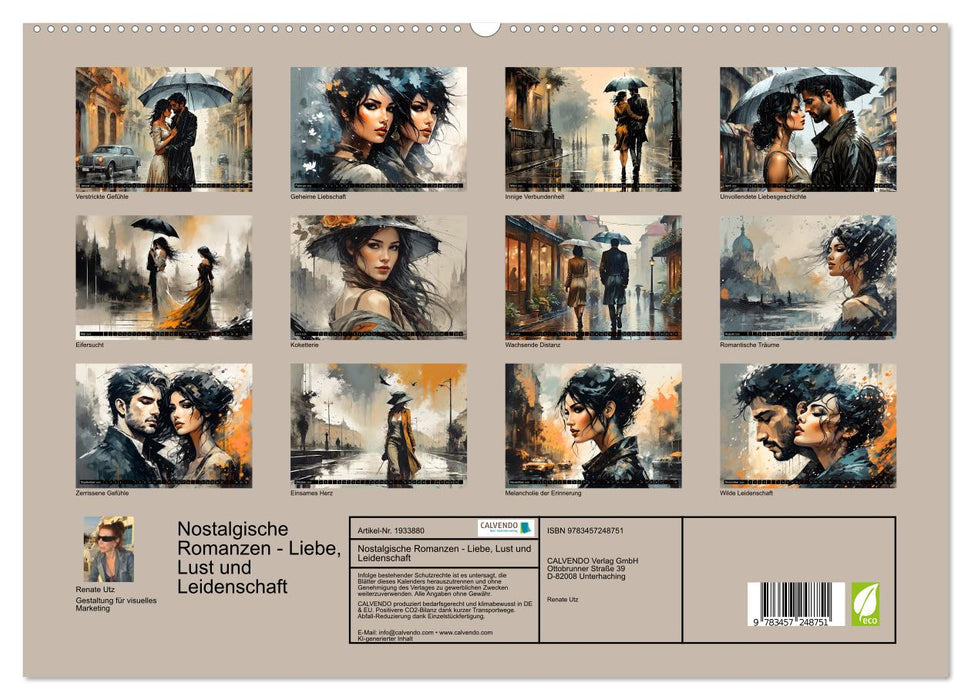 Nostalgische Romanzen - Liebe, Lust und Leidenschaft (CALVENDO Premium Wandkalender 2026)