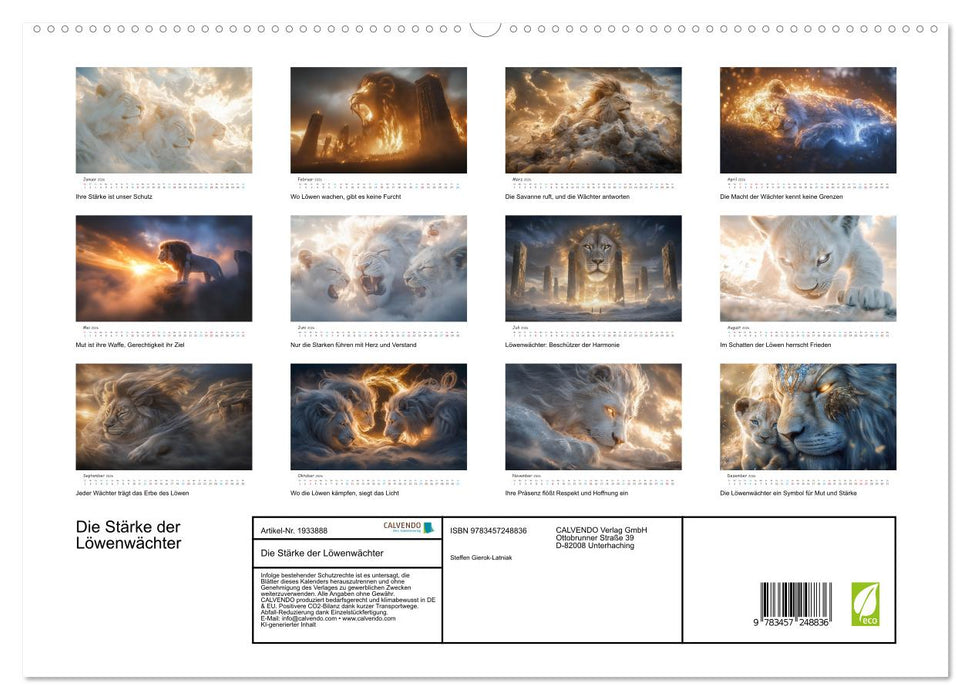 Die Stärke der Löwenwächter (CALVENDO Premium Wandkalender 2026)