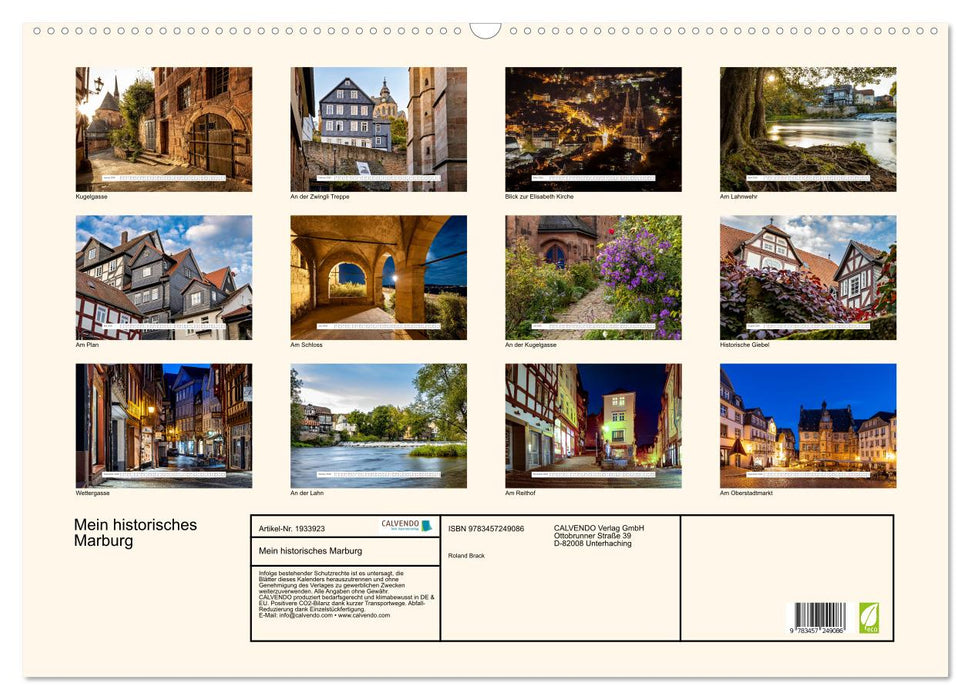 Mein historisches Marburg (CALVENDO Wandkalender 2026)