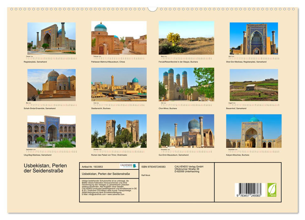 Usbekistan, Perlen der Seidenstraße (CALVENDO Premium Wandkalender 2026)