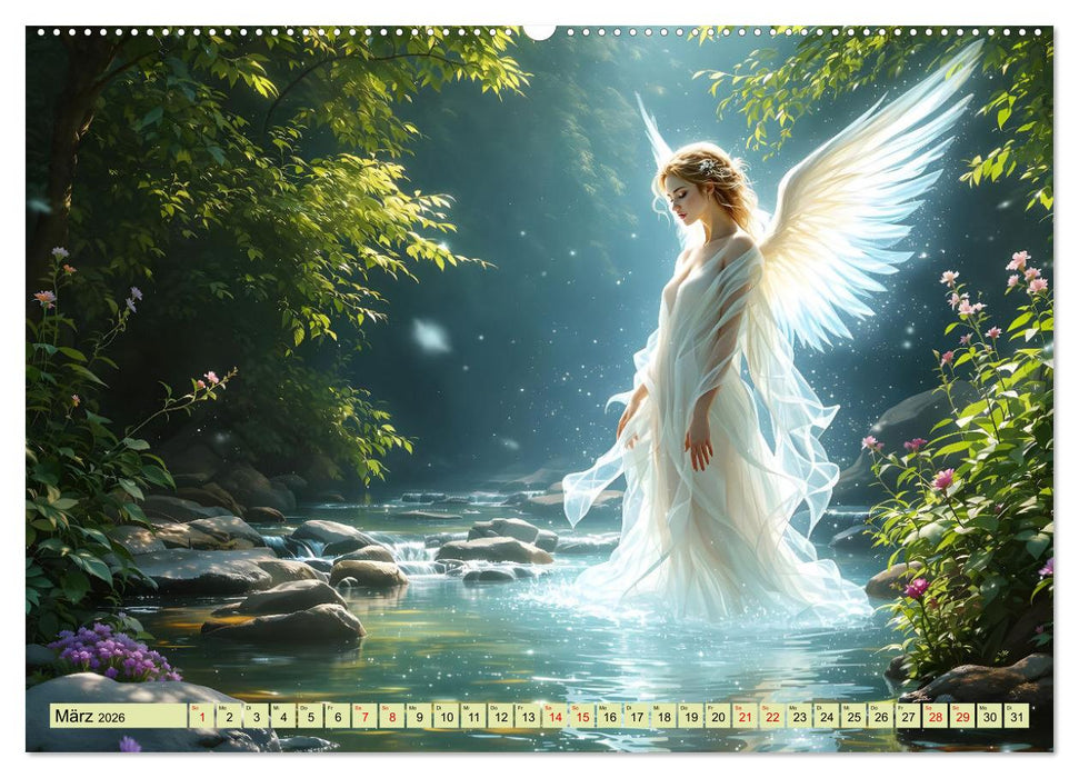 Engel und Wasser - Ein Band der Anmut (CALVENDO Premium Wandkalender 2026)