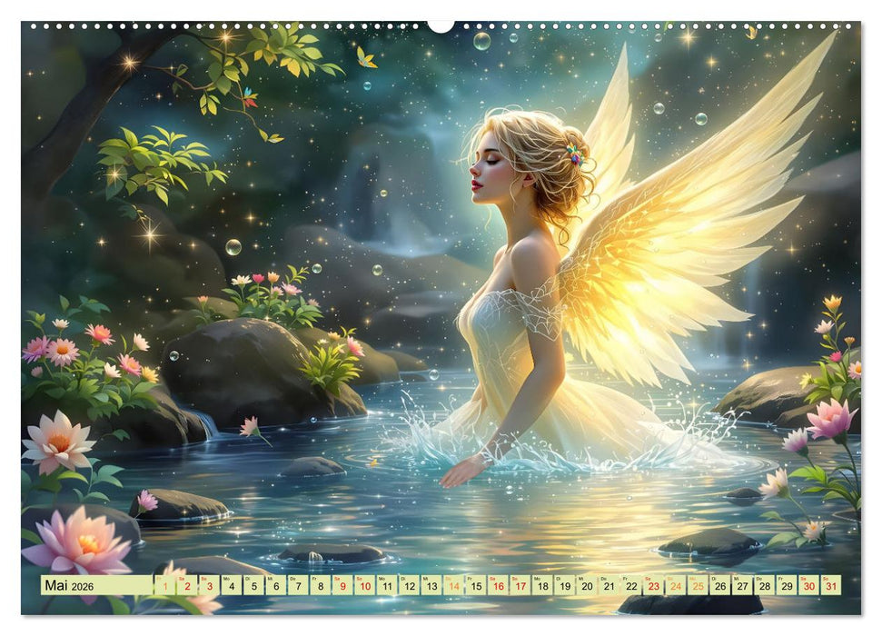 Engel und Wasser - Ein Band der Anmut (CALVENDO Premium Wandkalender 2026)