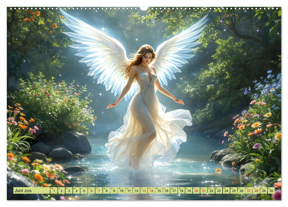 Engel und Wasser - Ein Band der Anmut (CALVENDO Premium Wandkalender 2026)