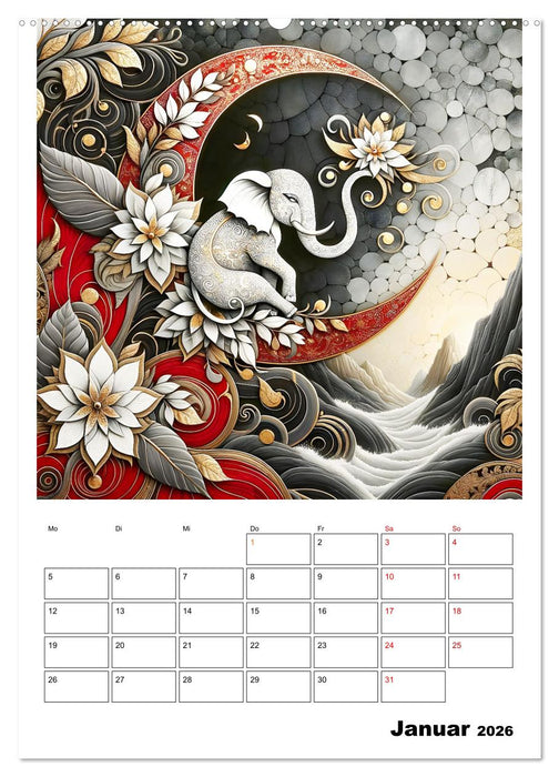 Tierische Mondlichtmagie (CALVENDO Premium Wandkalender 2026)