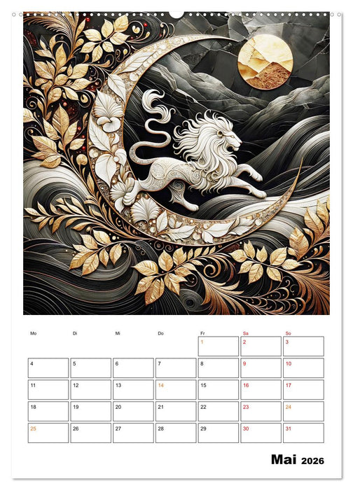 Tierische Mondlichtmagie (CALVENDO Premium Wandkalender 2026)