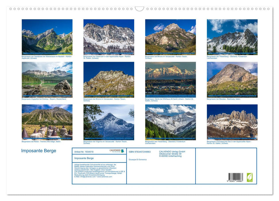 Imposante Berge (CALVENDO Wandkalender 2026)