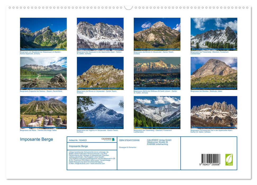 Imposante Berge (CALVENDO Premium Wandkalender 2026)