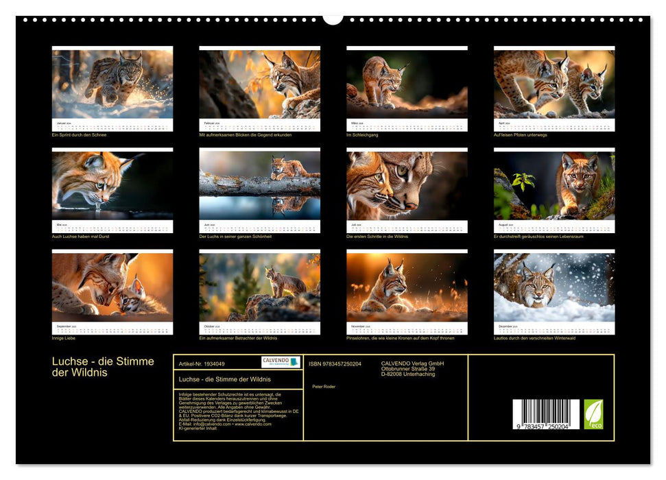 Luchse - die Stimme der Wildnis (CALVENDO Premium Wandkalender 2026)