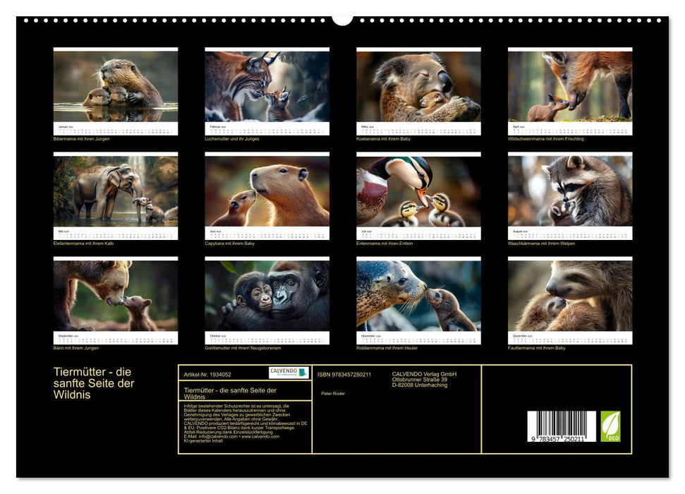 Tiermütter - die sanfte Seite der Wildnis (CALVENDO Premium Wandkalender 2026)