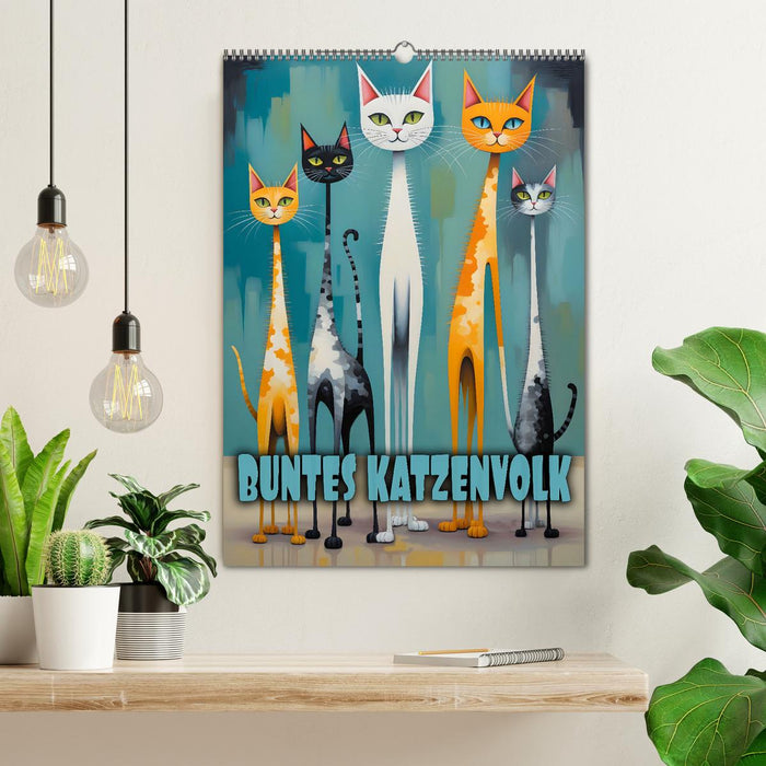 Buntes Katzenvolk (CALVENDO Wandkalender 2026)