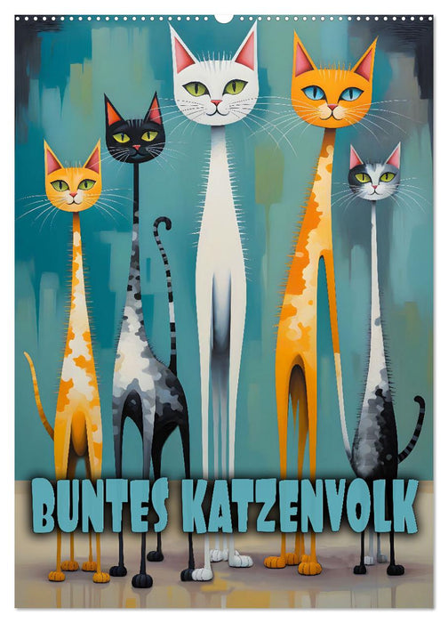 Buntes Katzenvolk (CALVENDO Wandkalender 2026)