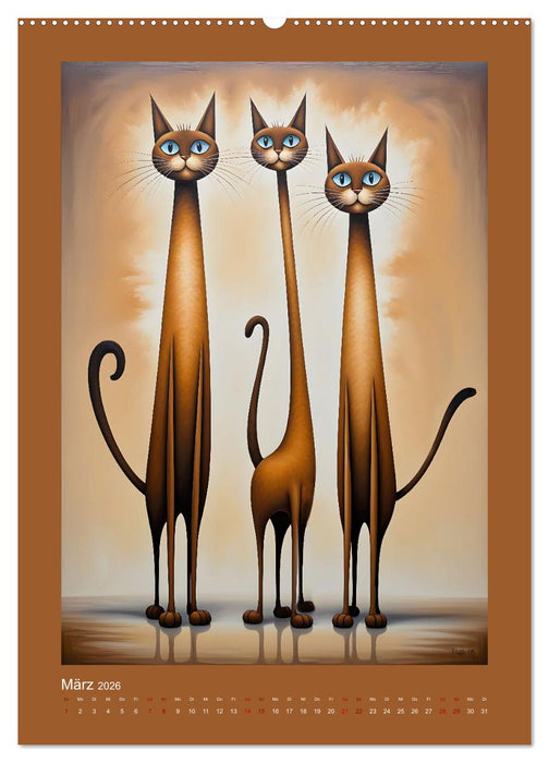 Buntes Katzenvolk (CALVENDO Premium Wandkalender 2026)