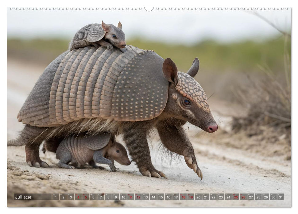 Zootier des Jahres 2025 - Gürteltier (CALVENDO Premium Wandkalender 2026)