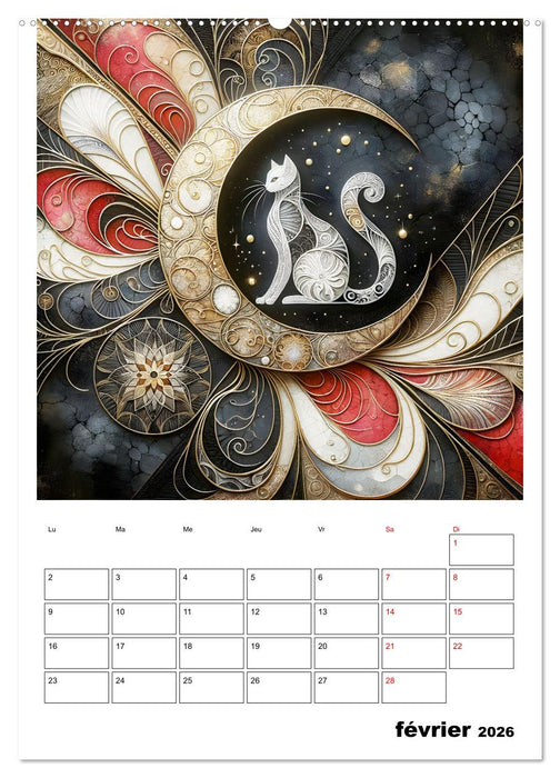 Les chats - Pattes de velours au clair de lune (CALVENDO Calendrier supérieur 2026)