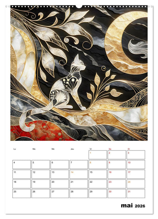 Les chats - Pattes de velours au clair de lune (CALVENDO Calendrier supérieur 2026)