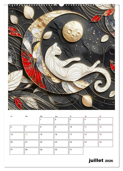 Les chats - Pattes de velours au clair de lune (CALVENDO Calendrier supérieur 2026)