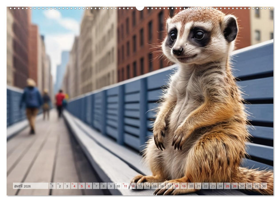 Suricates à New York (CALVENDO Calendrier supérieur 2026)