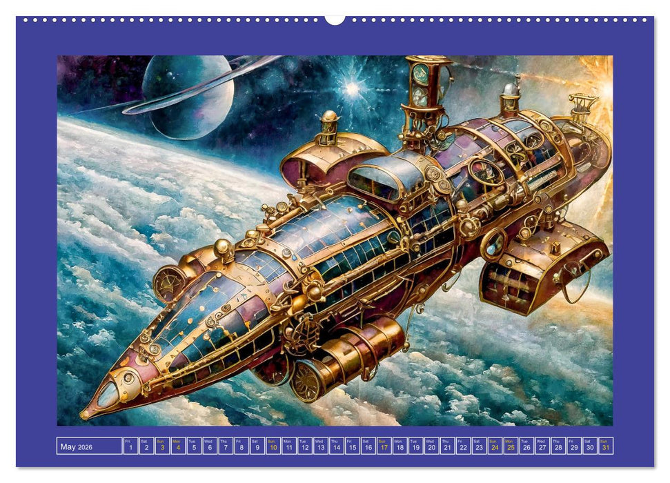Steampunk power on ground, water, air and space (CALVENDO Monthly Calendar 2026)