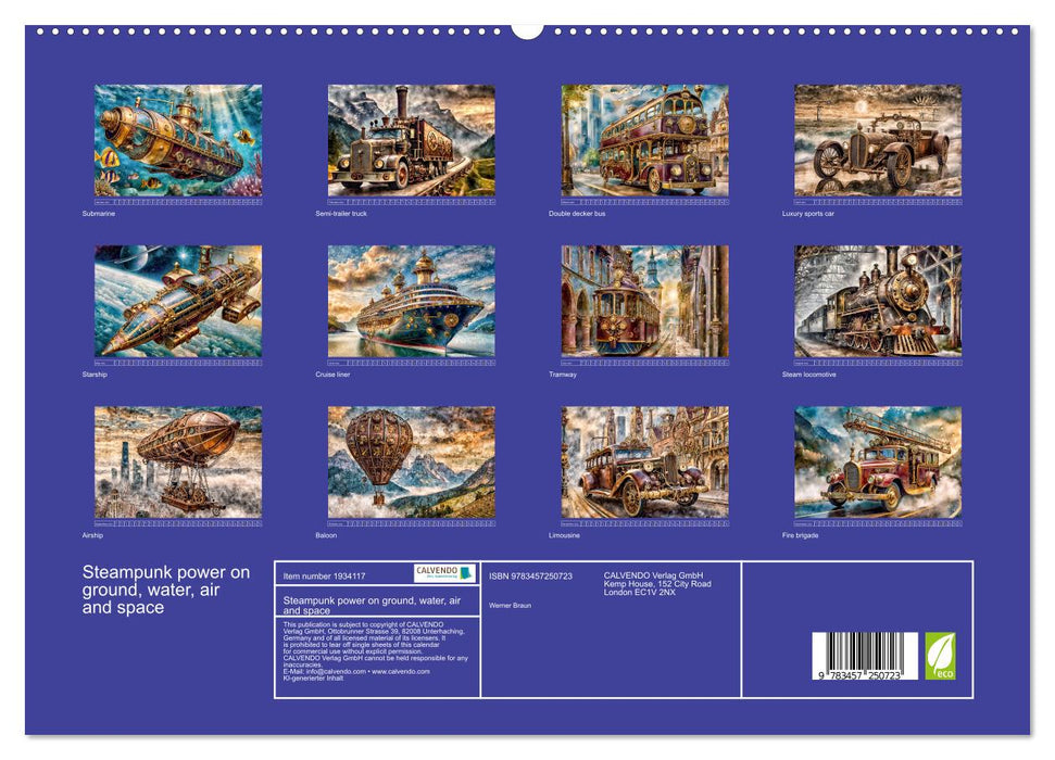 Steampunk power on ground, water, air and space (CALVENDO Premium-Calendar 2026)