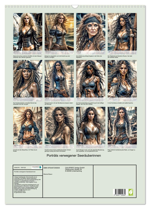 Porträts verwegener Seeräuberinnen (CALVENDO Wandkalender 2026)