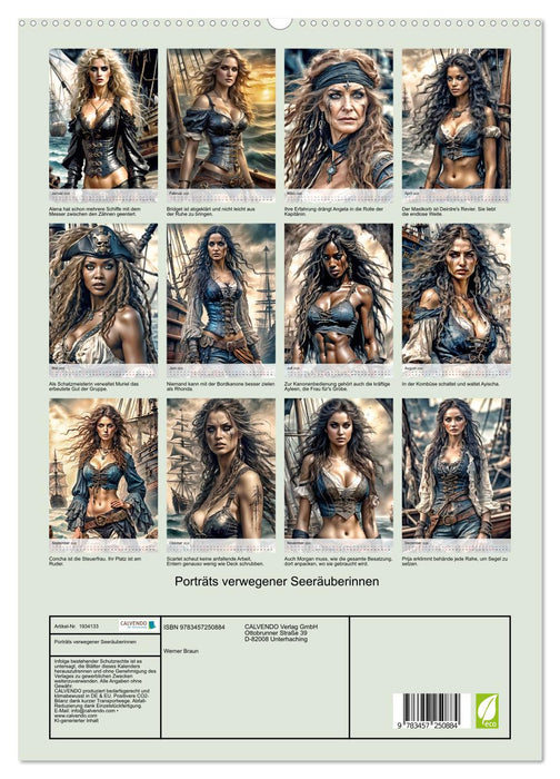 Porträts verwegener Seeräuberinnen (CALVENDO Premium Wandkalender 2026)