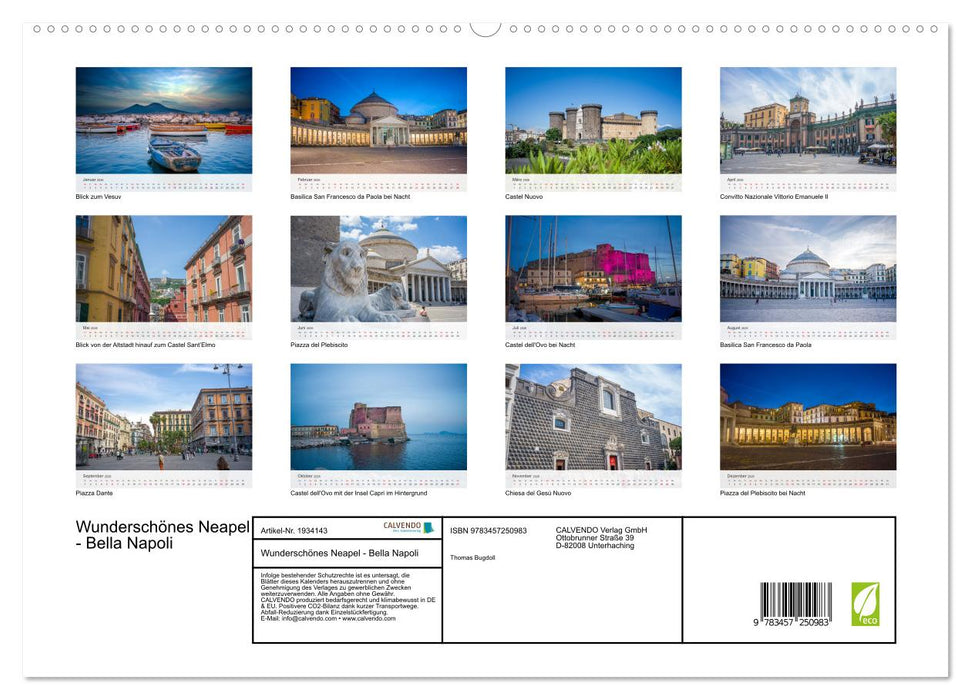 Wunderschönes Neapel - Bella Napoli (CALVENDO Premium Wandkalender 2026)