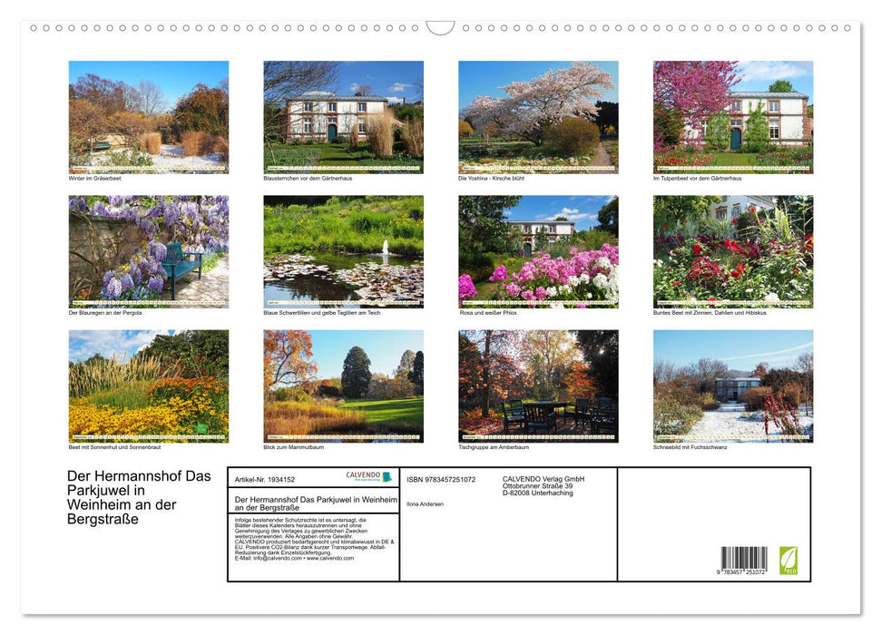 Der Hermannshof Das Parkjuwel in Weinheim an der Bergstraße (CALVENDO Wandkalender 2026)